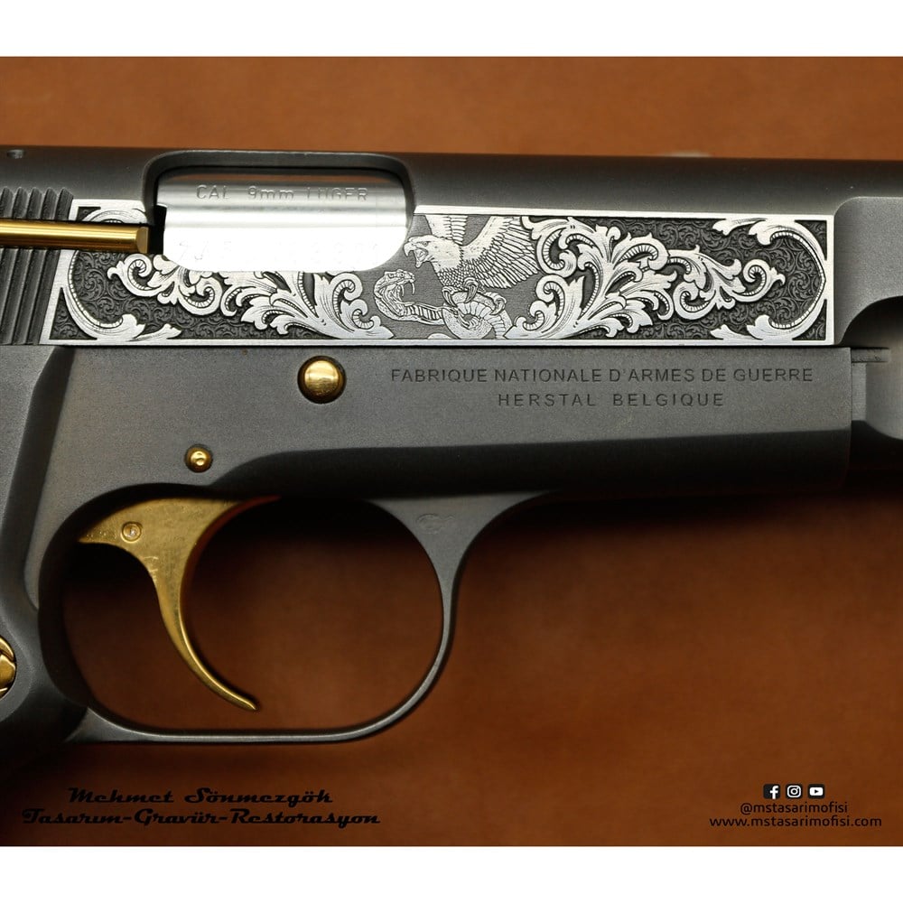 Browning HP Gravür // Kartal Figürlü Model,Özel Tasarım