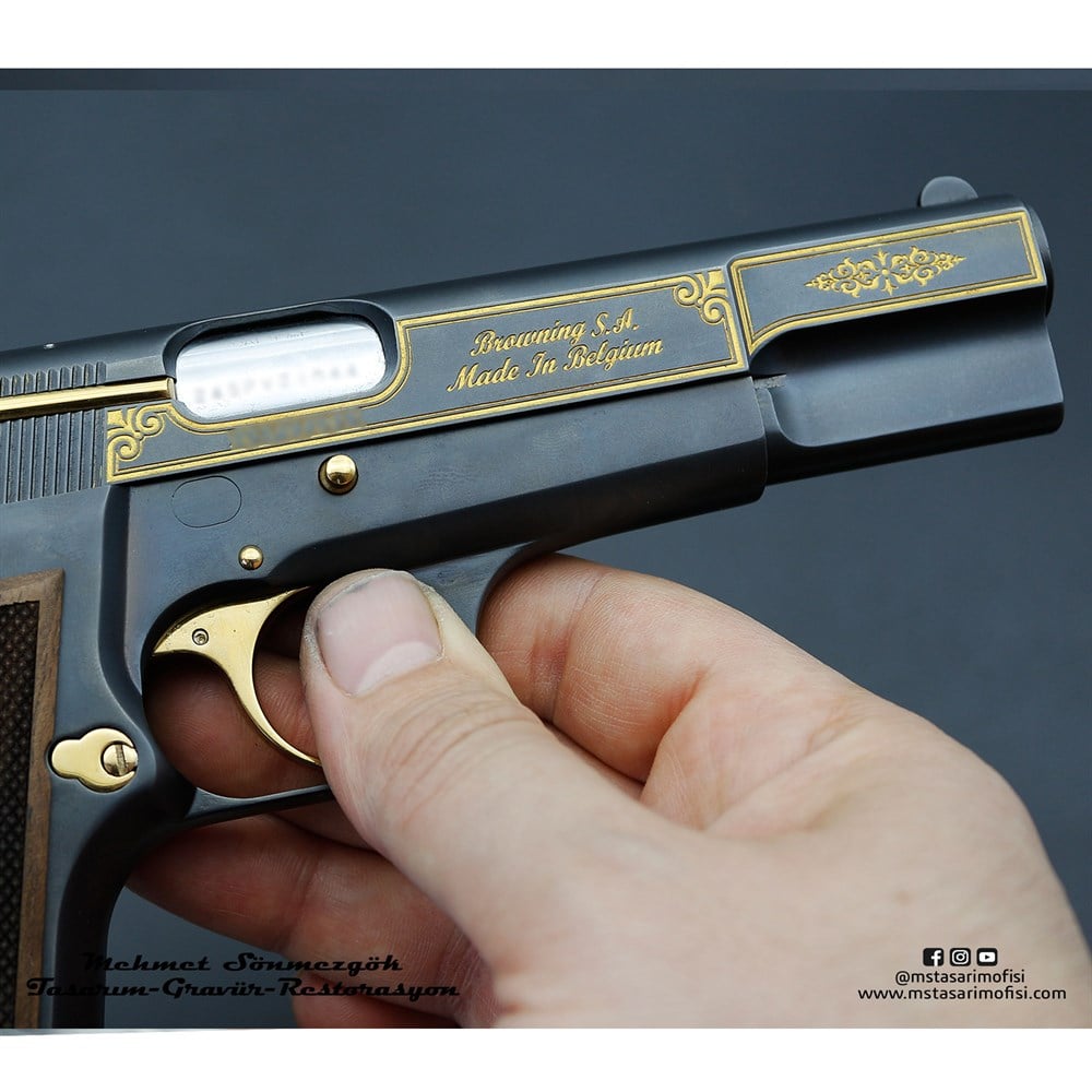Browning HP Gravür // Kenar Çerçeveli Tasarım