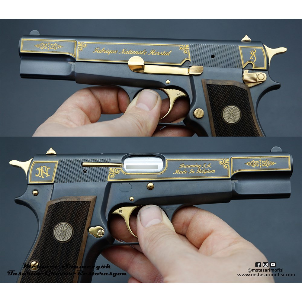 Browning HP Gravür // Kenar Çerçeveli Tasarım