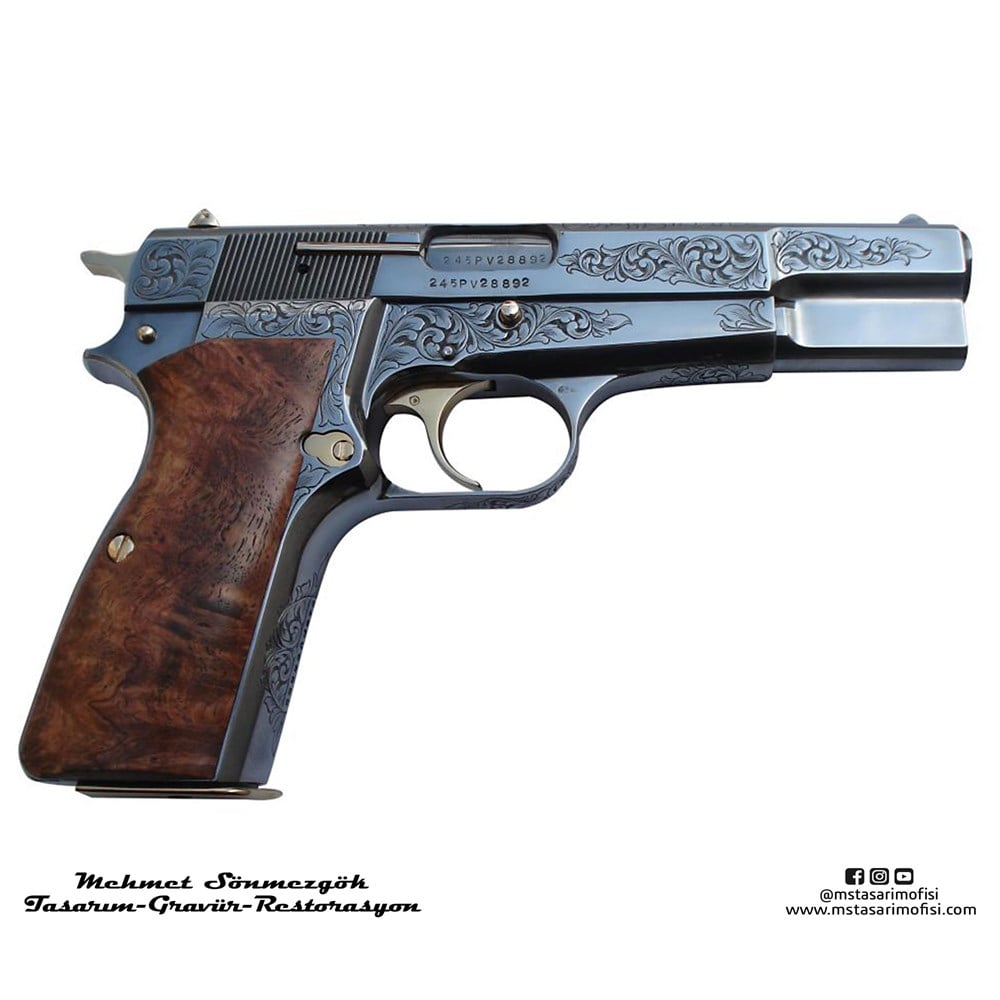 Browning HP Gravür // Serpme Gravür,Füme Titanyum Kaplamalı