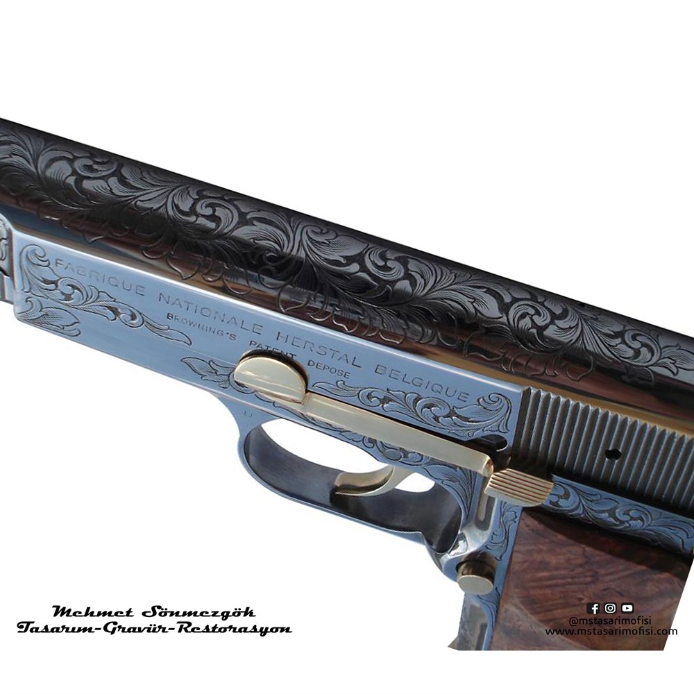 Browning HP Gravür // Serpme Gravür,Füme Titanyum Kaplamalı