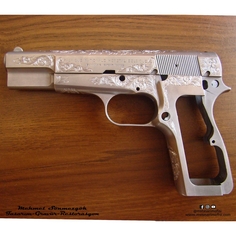 Browning HP Gravür // Serpme Gravür,Füme Titanyum Kaplamalı