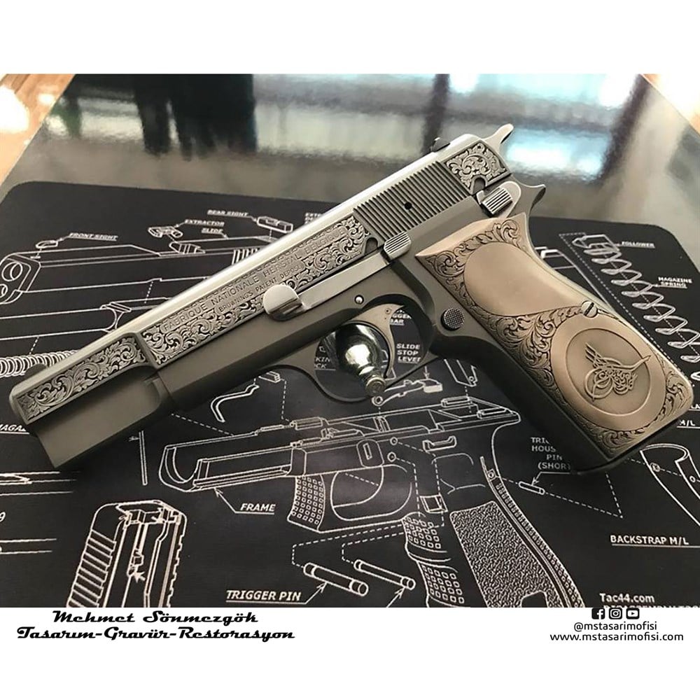 Browning HP Gravür // Yanaklar Gravür Modeli 4