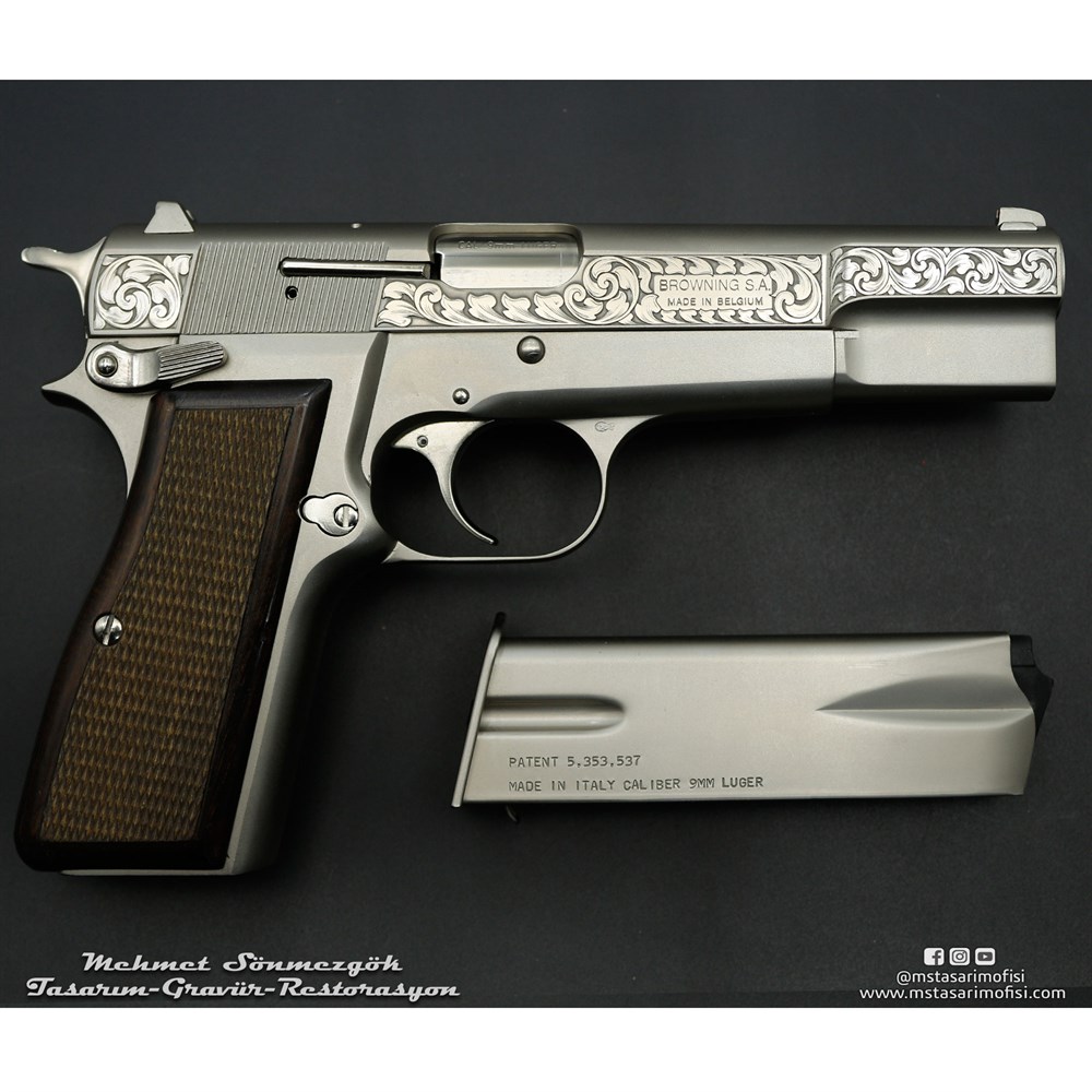 Browning HP Gravür // Yanaklar Gravür Modeli 3