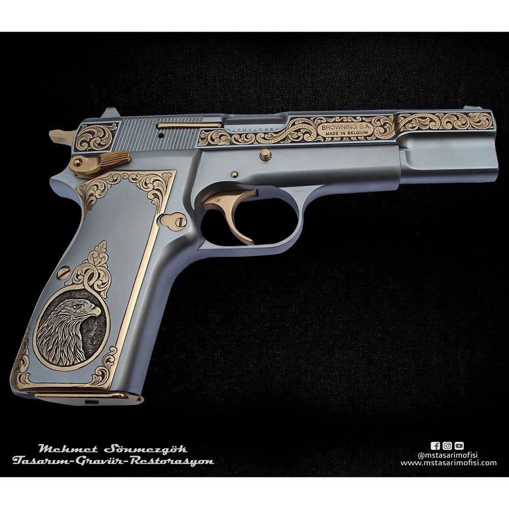 Browning HP Gravür // Yanaklar Gravür,Kartal Kabze Tasarım