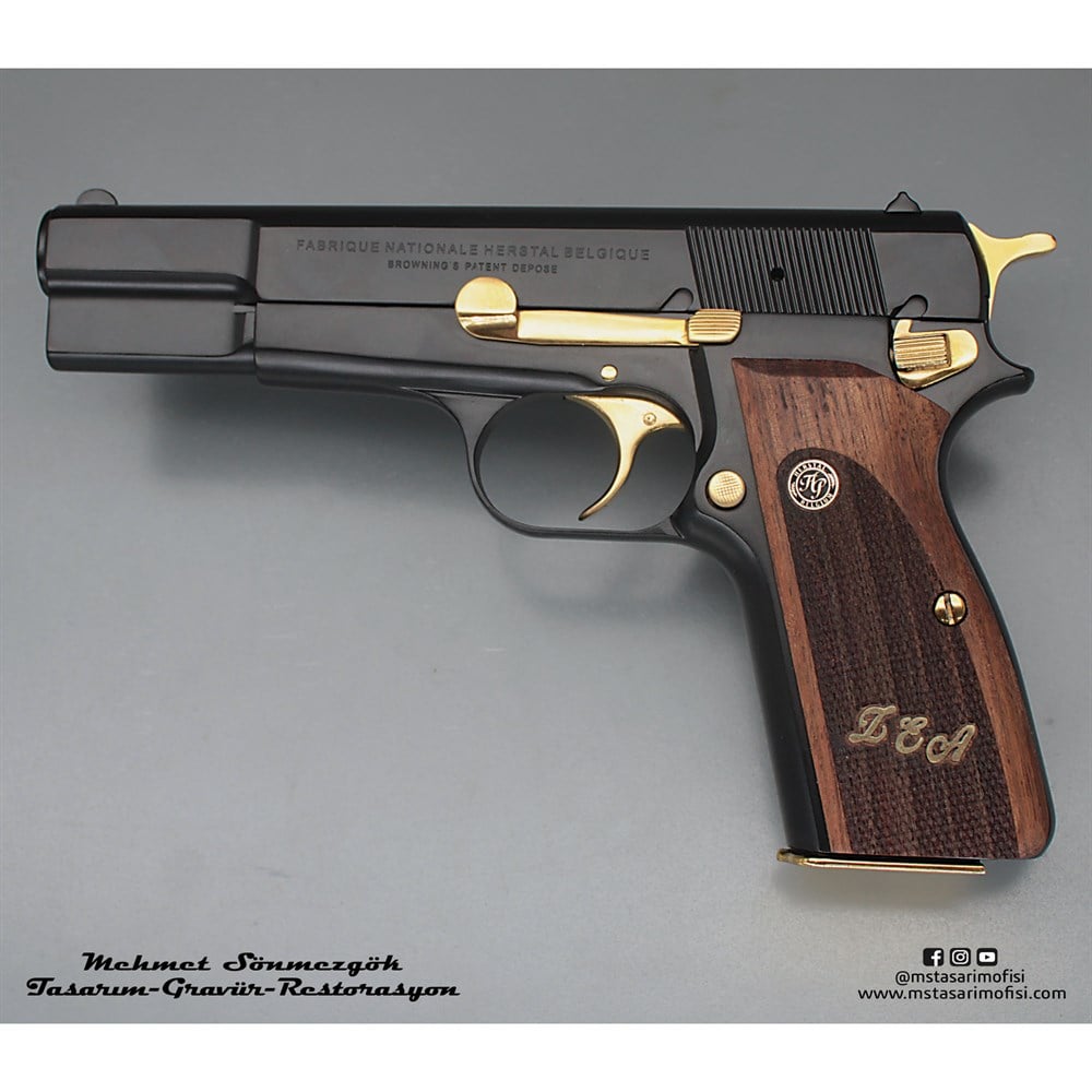 Browning HP Kaplama // Siyah Krom,Parçalar Sarı