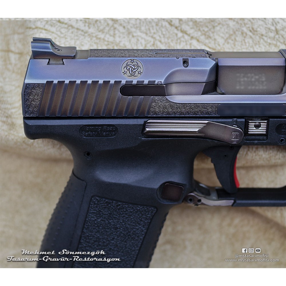 Canik TP9 Elite Gravür // Yanaklar Gravür,3D Ay Yıldız Markalama