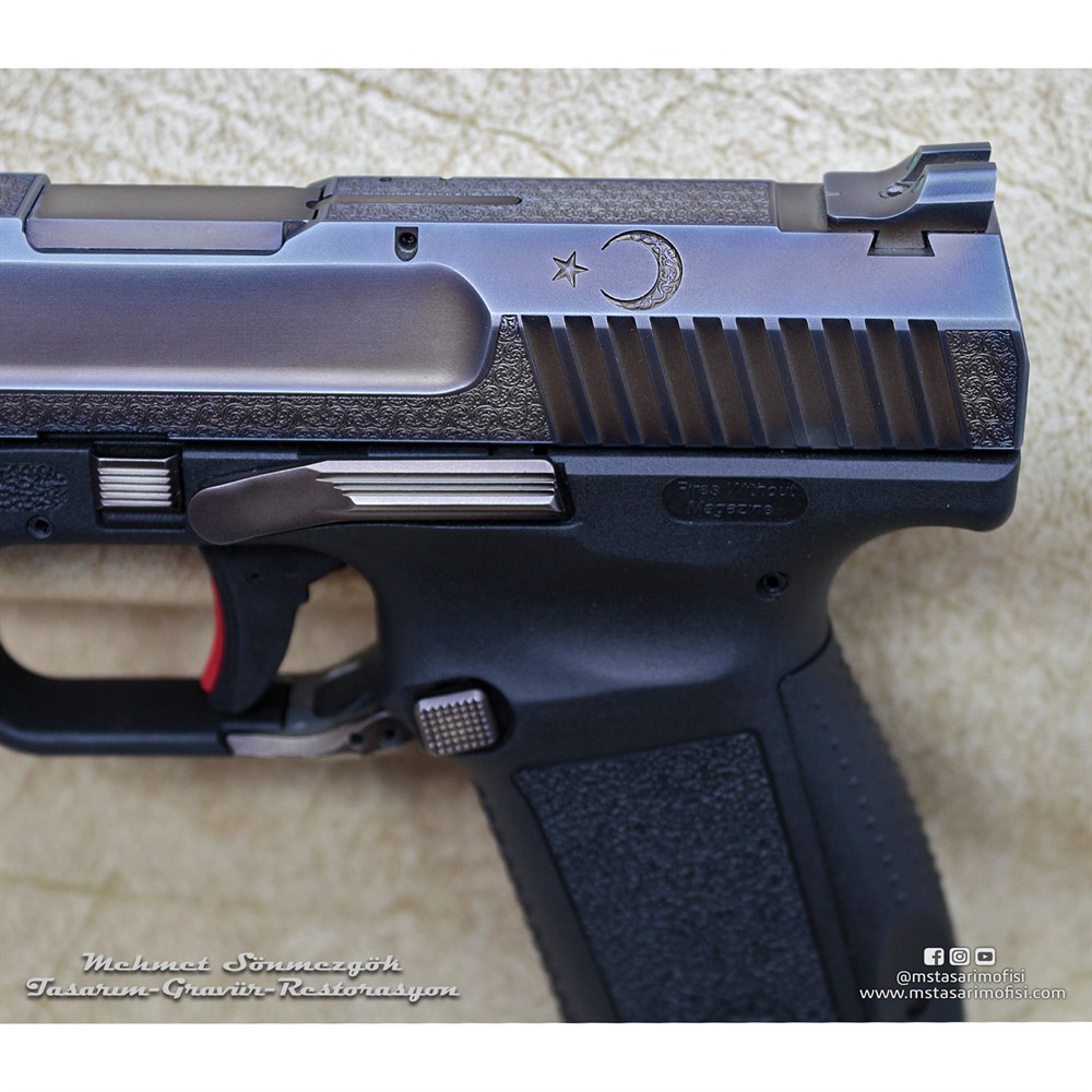 Canik TP9 Elite Gravür // Yanaklar Gravür,3D Ay Yıldız Markalama