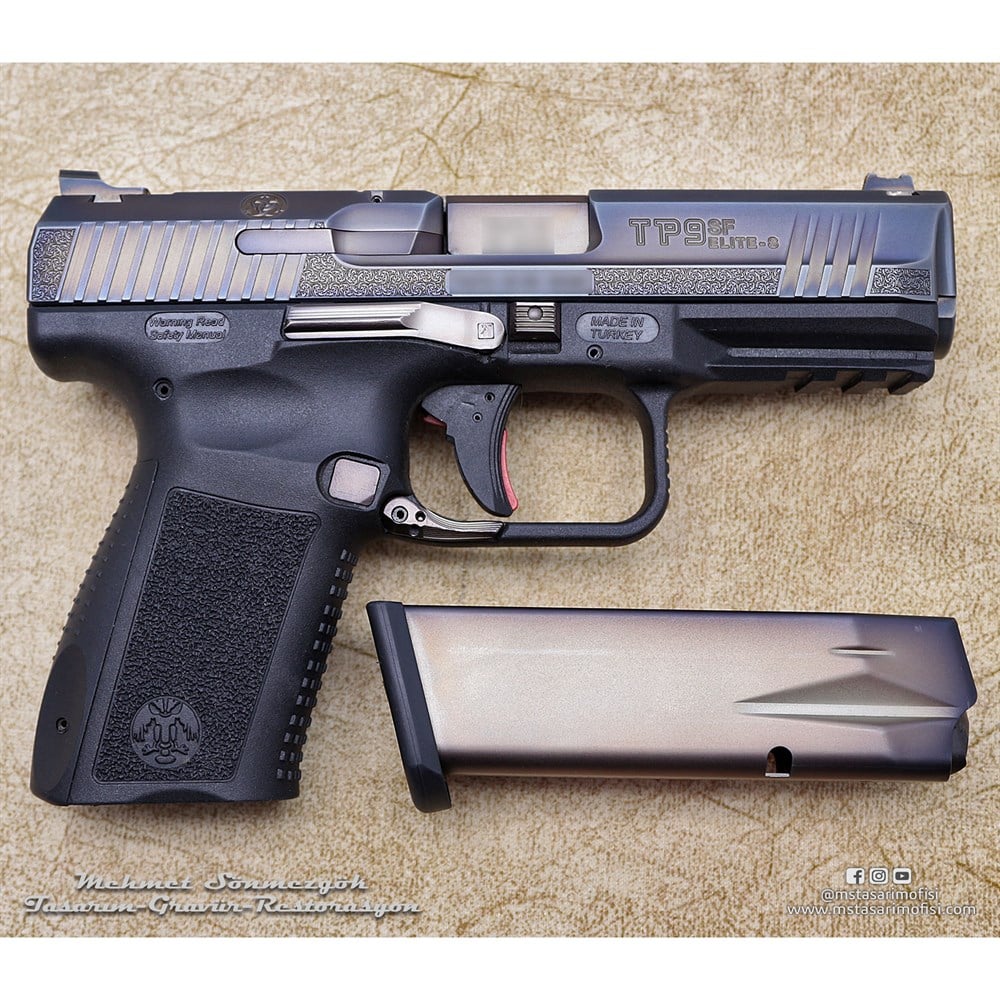 Canik TP9 Elite Gravür // Yanaklar Gravür,3D Ay Yıldız Markalama