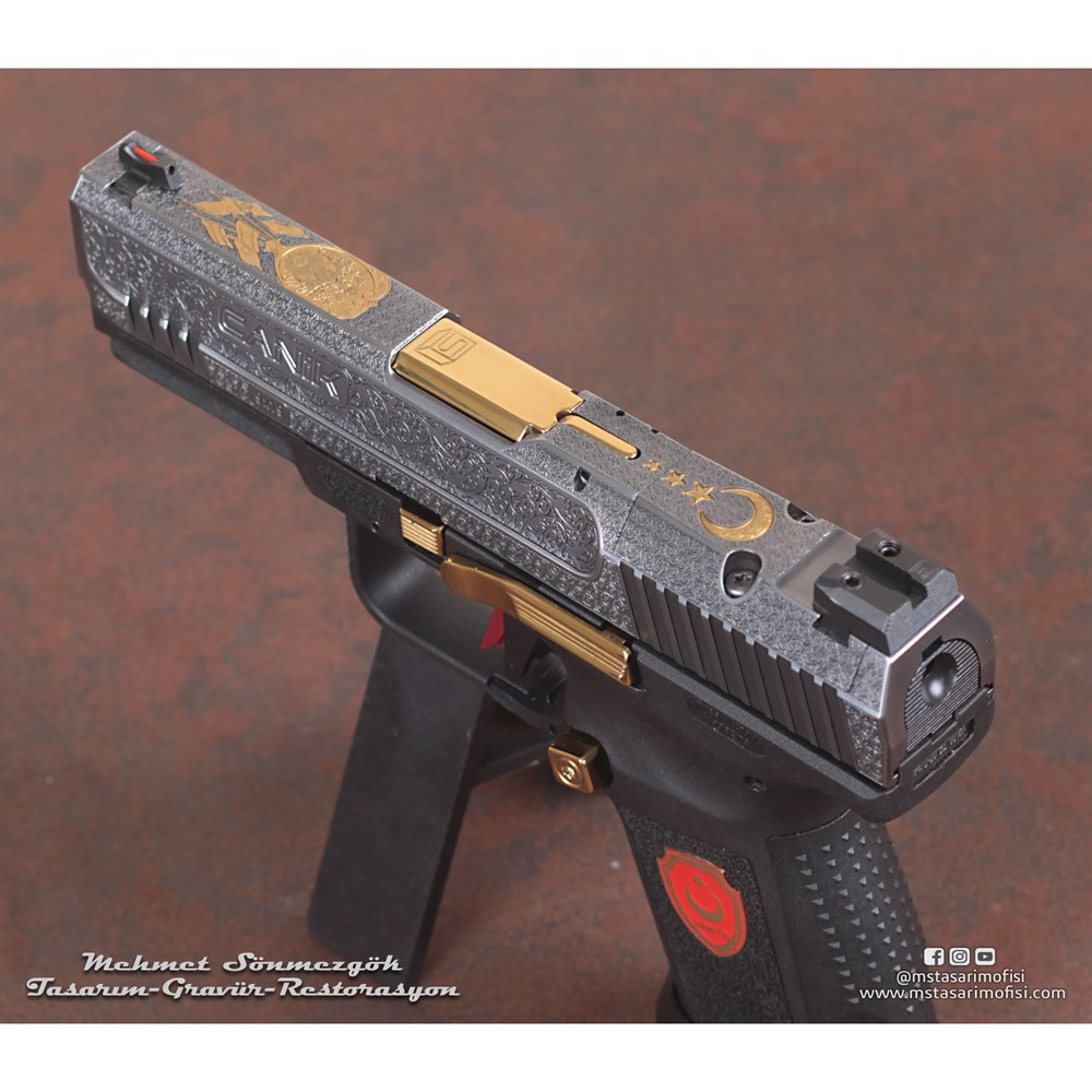 Canik TP9 Gravür // Osmanlı Devlet Armalı,Ay Yıldız (3D),Mineli Gravür