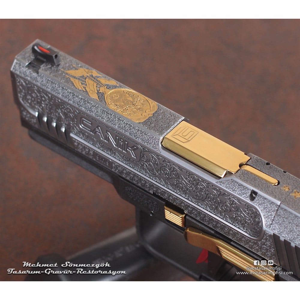 Canik TP9 Gravür // Osmanlı Devlet Armalı,Ay Yıldız (3D),Mineli Gravür