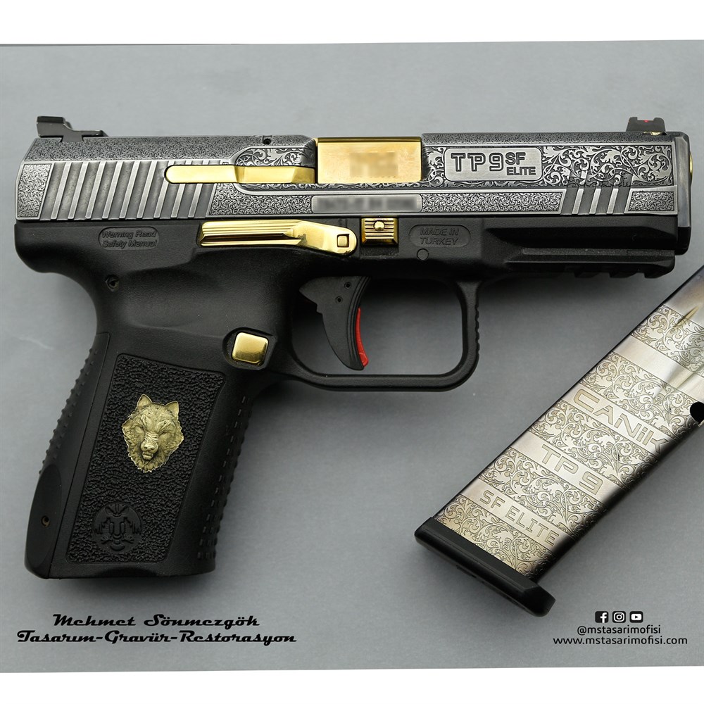 Canik TP9 Gravür // Osmanlı Devlet Armalı,Ay Yıldız (3D) Gravürlü