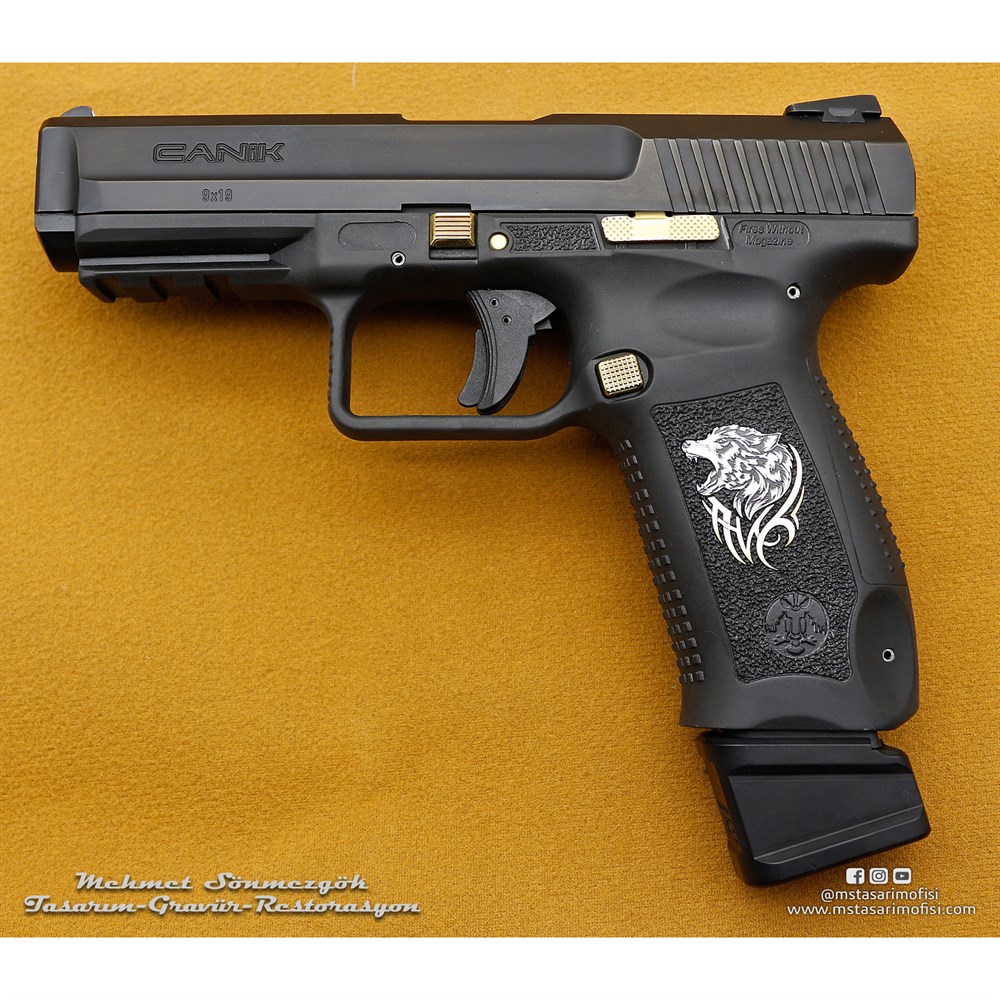 Canik TP9 Gravür // Polimer Gövde Kurt Desenli