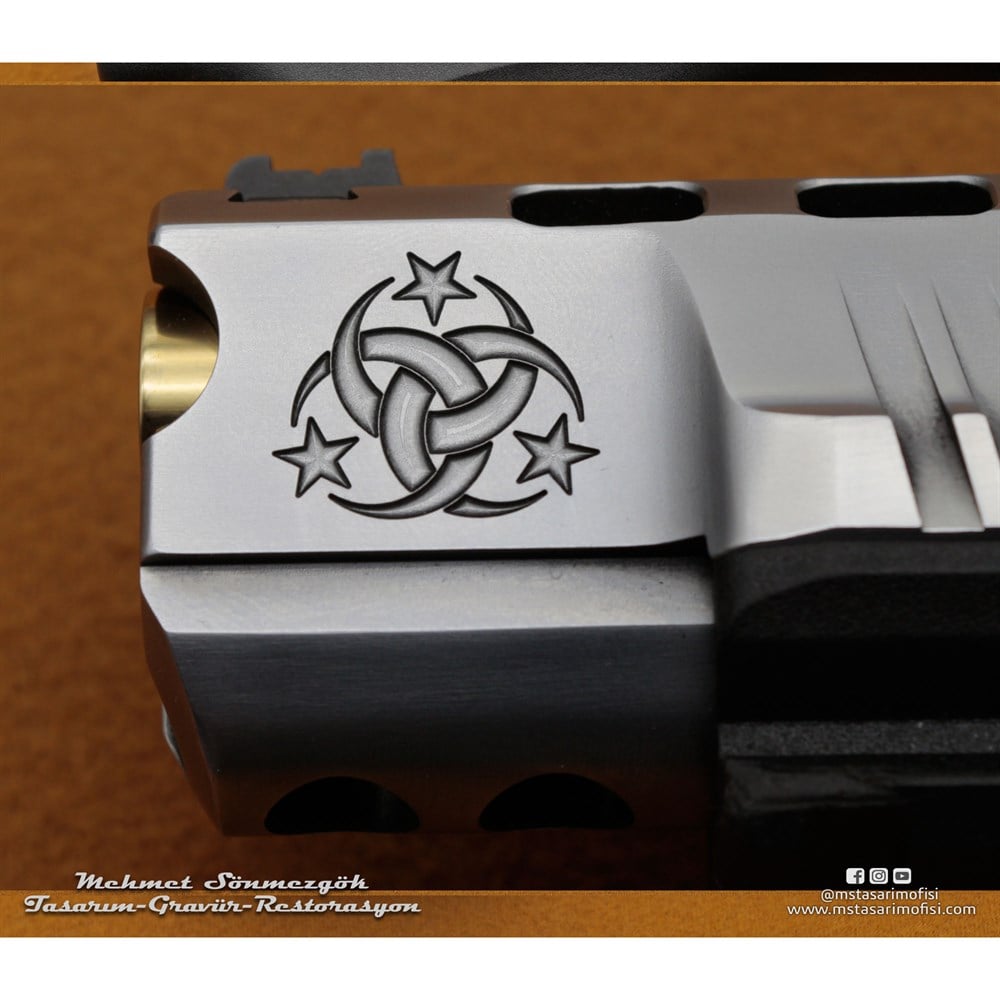 Canik TP9 SFX Gravür // Teşkilat-ı Mahsusa 3D,Polimer Gövde Desenli