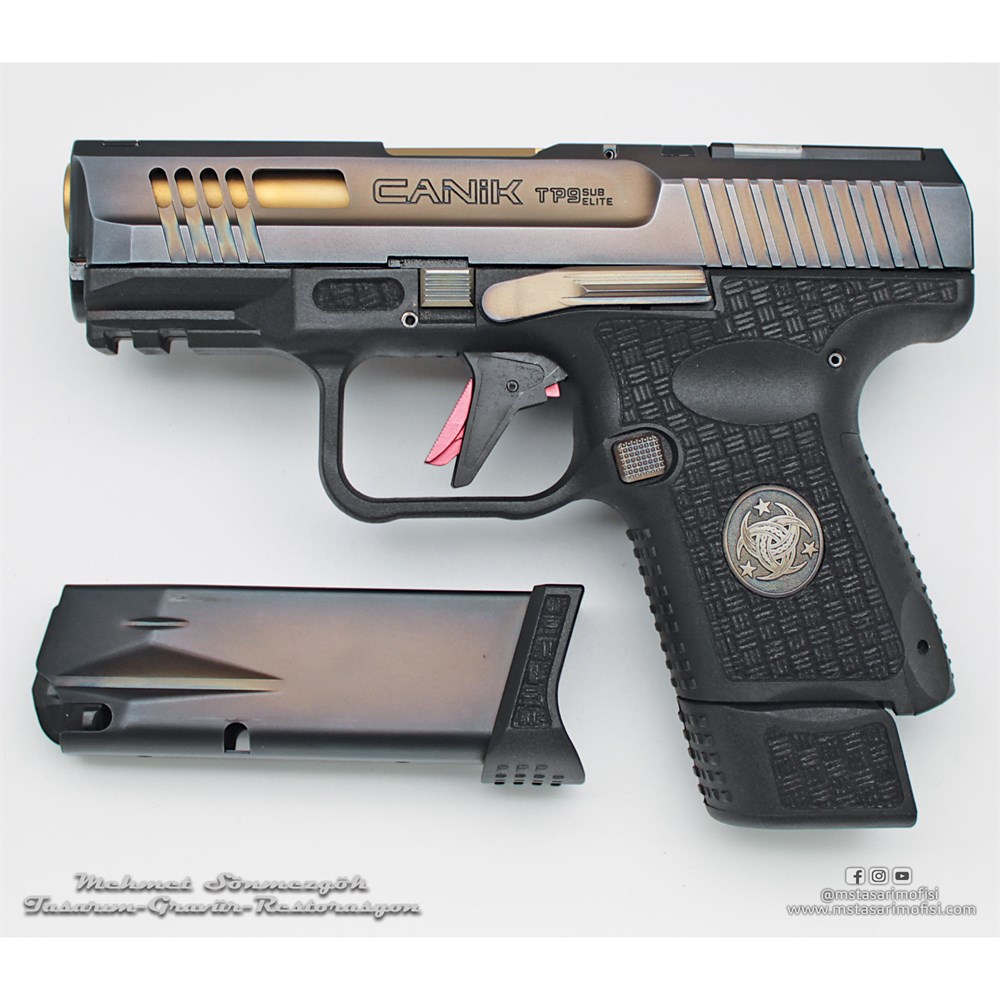 Canik TP9 Sub Elite Modifiye // Havalandırma Kanalları,Eskitme Füme Kaplama,Polimer Gövde Gravürü