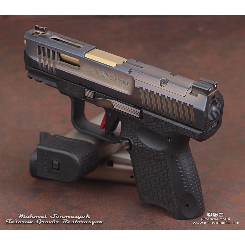 Canik TP9 Sub Elite Modifiye // Havalandırma Kanalları,Eskitme Füme Kaplama,Polimer Gövde Gravürü 2