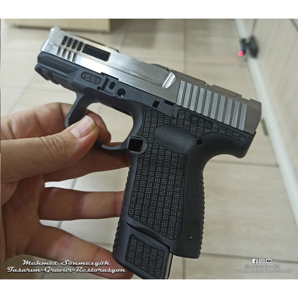 Canik TP9 Sub Elite Modifiye // Havalandırma Kanalları,Eskitme Füme Kaplama,Polimer Gövde Gravürü 2