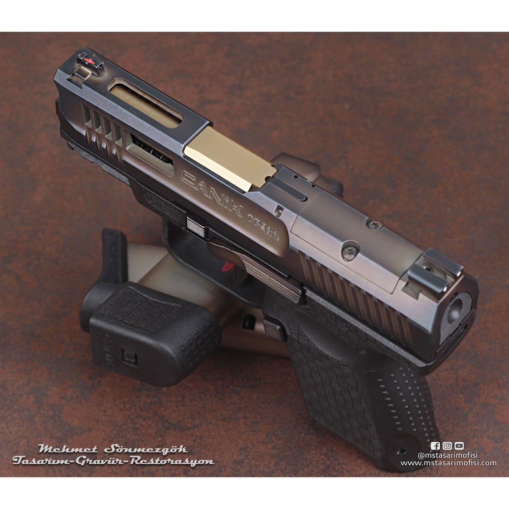 Canik TP9 Sub Elite Modifiye // Havalandırma Kanalları,Eskitme Füme Kaplama,Polimer Gövde Gravürü 2