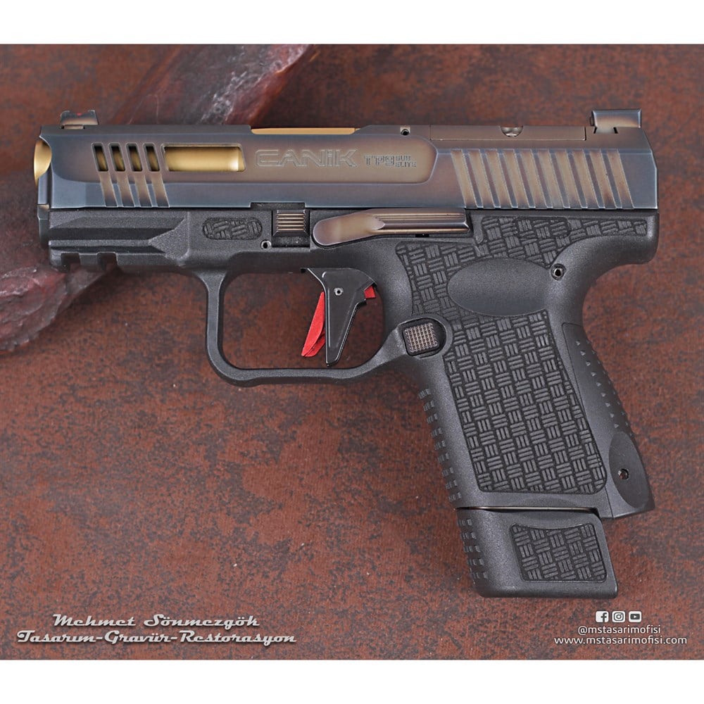 Canik TP9 Sub Elite Modifiye // Havalandırma Kanalları,Eskitme Füme Kaplama,Polimer Gövde Gravürü 2