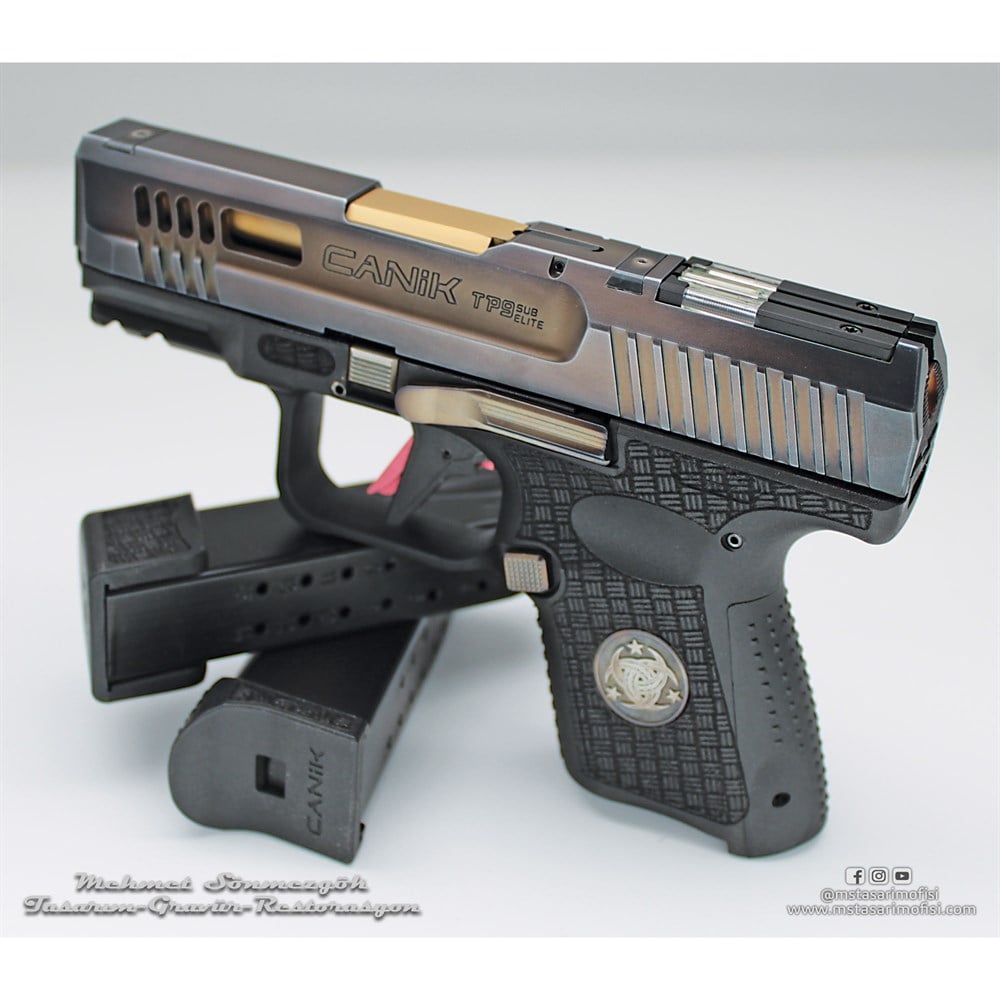 Canik TP9 Sub Elite Modifiye // Havalandırma Kanalları,Eskitme Füme Kaplama,Polimer Gövde Gravürü