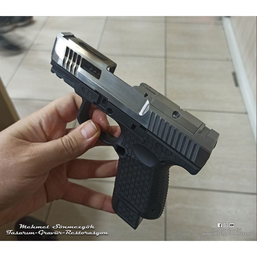 Canik TP9 Sub Elite Modifiye // Havalandırma Kanalları,Eskitme Füme Kaplama,Polimer Gövde Gravürü 2
