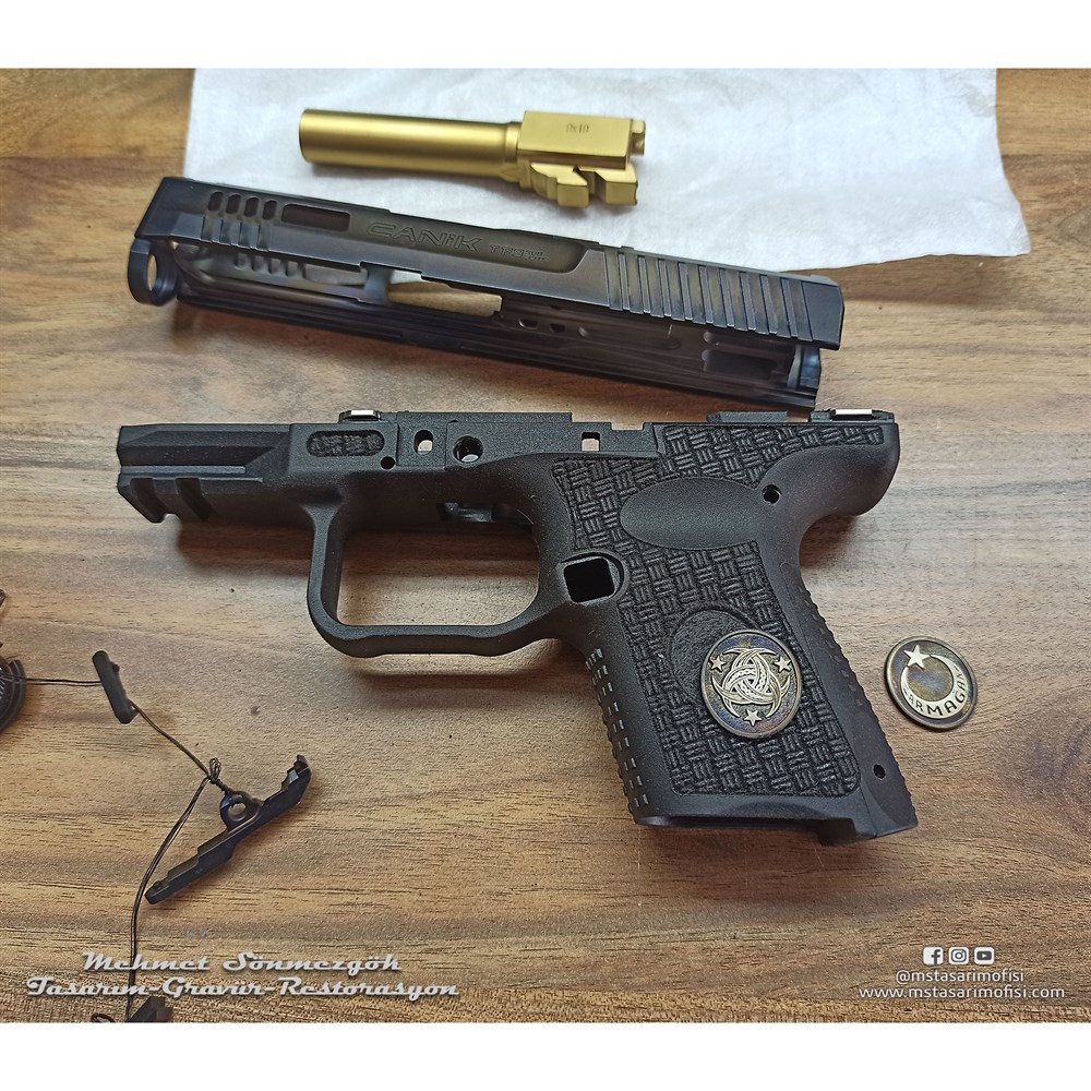 Canik TP9 Sub Elite Modifiye // Havalandırma Kanalları,Eskitme Füme Kaplama,Polimer Gövde Gravürü
