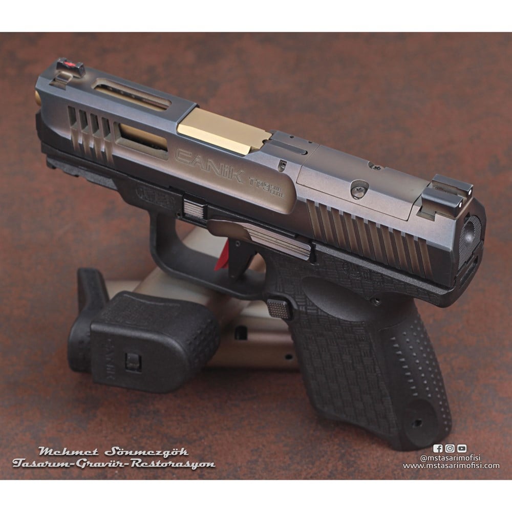 Canik TP9 Sub Elite Modifiye // Havalandırma Kanalları,Eskitme Füme Kaplama,Polimer Gövde Gravürü 2