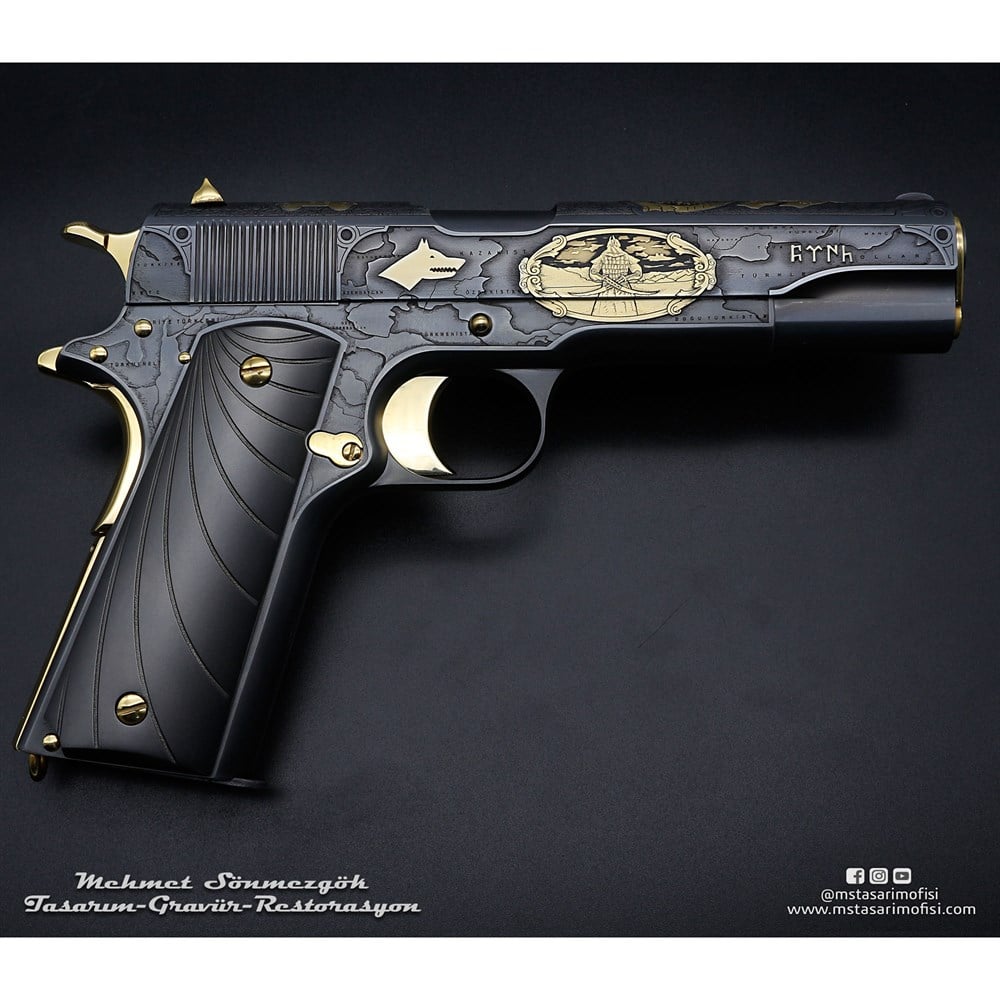 Colt 1911 Gravür // Büyük Turan Devleti (Devlet Armalı)