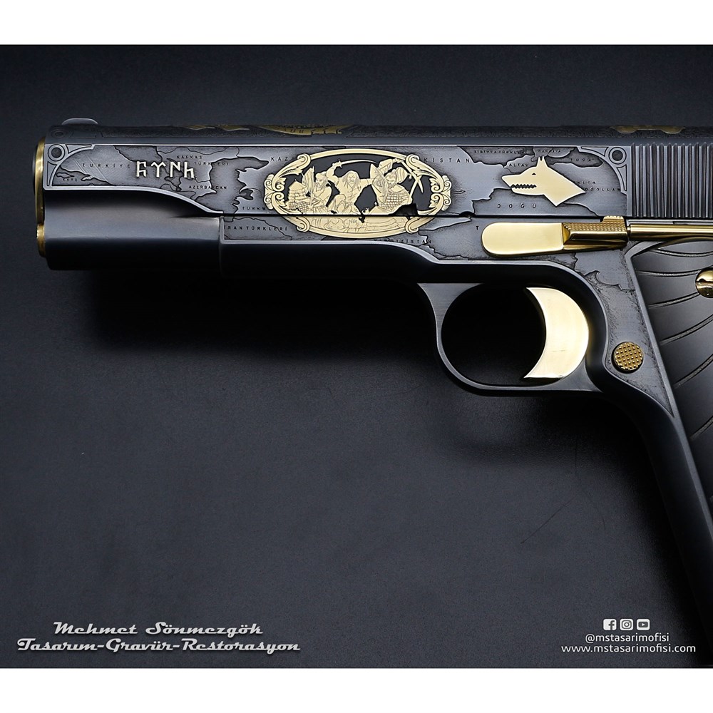 Colt 1911 Gravür // Büyük Turan Devleti (Devlet Armalı)