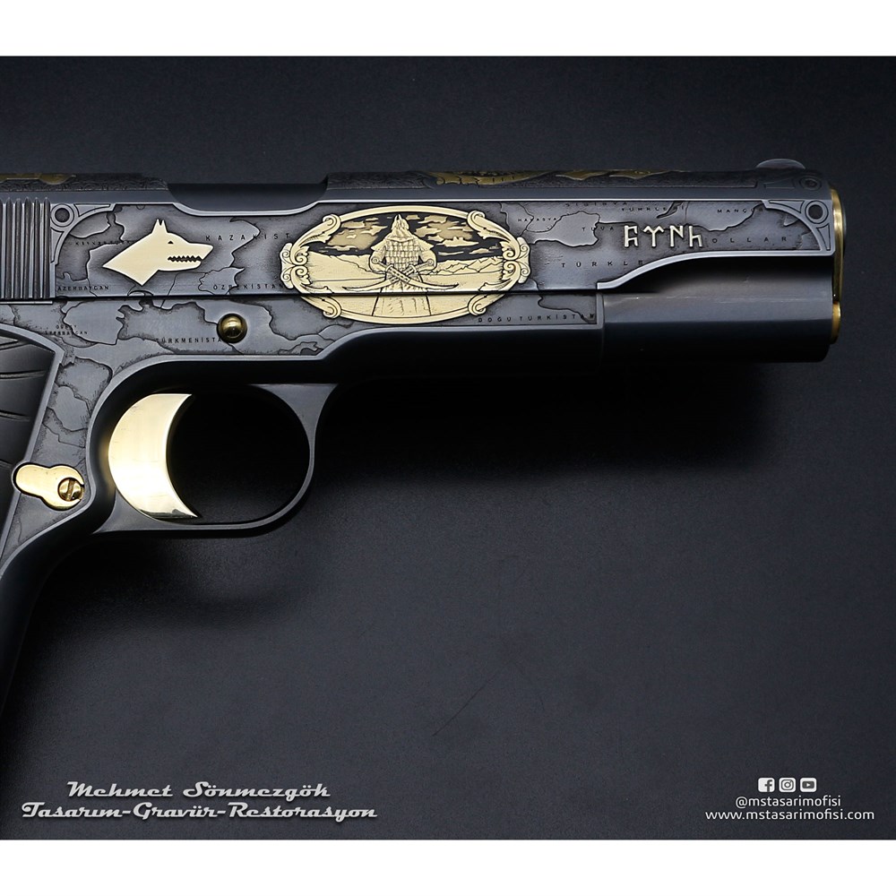 Colt 1911 Gravür // Büyük Turan Devleti (Devlet Armalı)