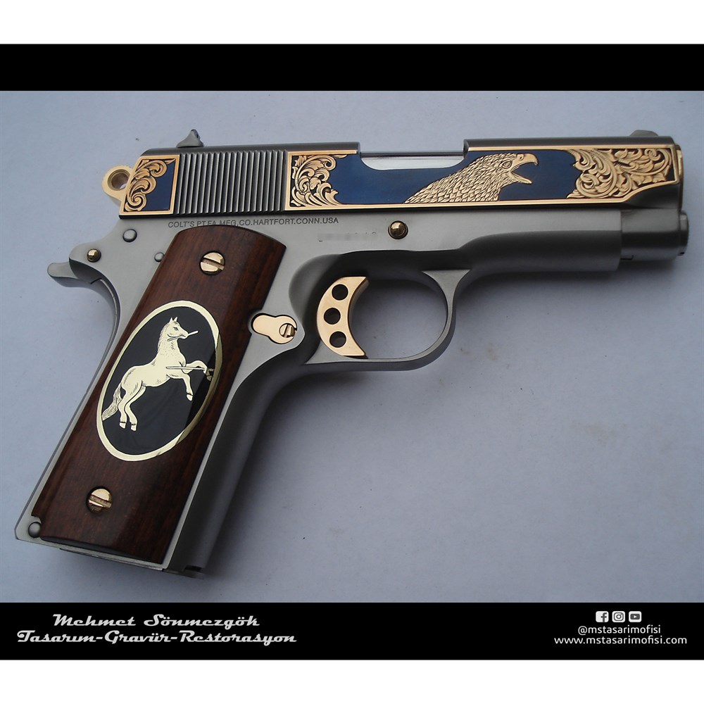 Colt 1911 Gravür // Kartallı Özel Tasarım Gravür 2