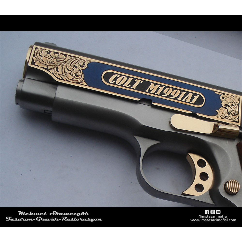 Colt 1911 Gravür // Kartallı Özel Tasarım Gravür 2