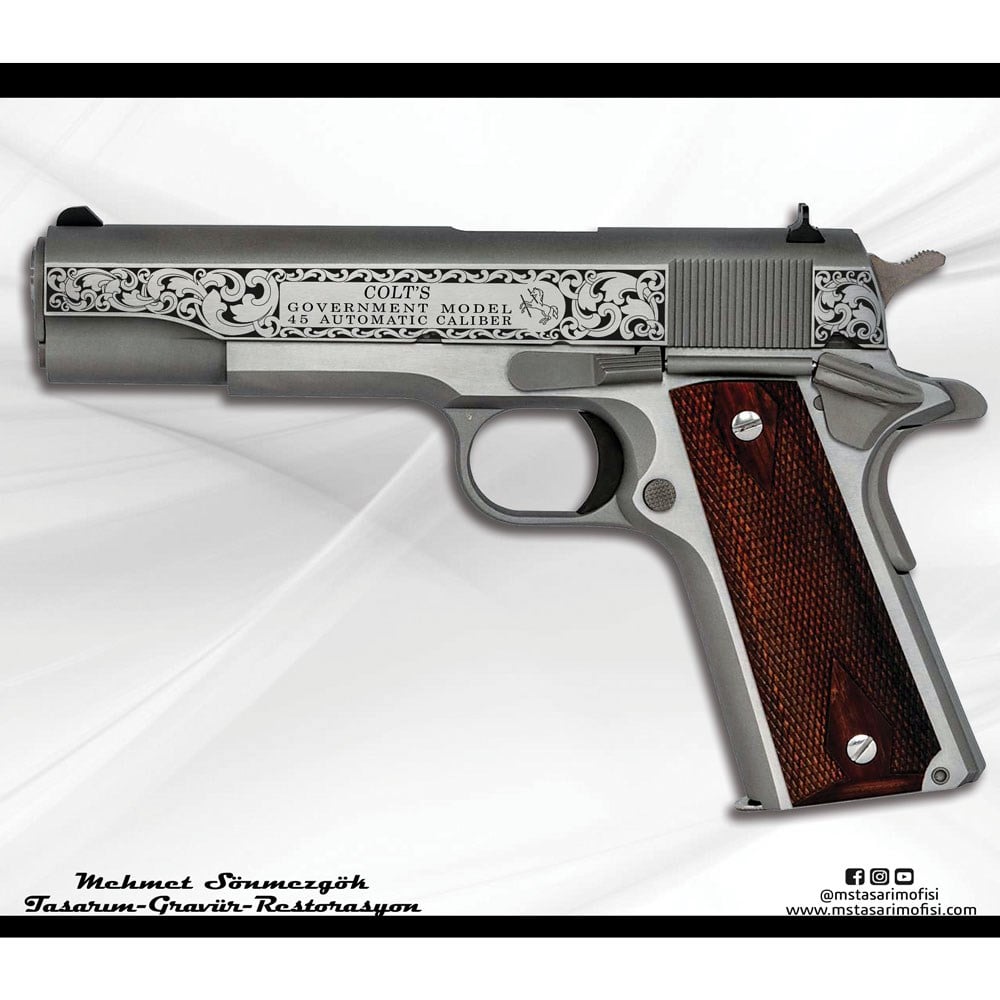 Colt 1911 Gravür // Yanaklar Gravür,Özel Tasarım Kabze