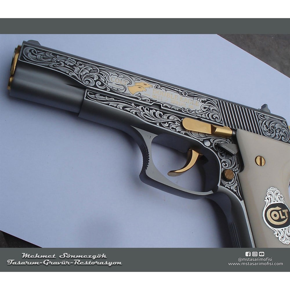 Colt Double Eagle Gravür // Altın Kakmalı Tasarım