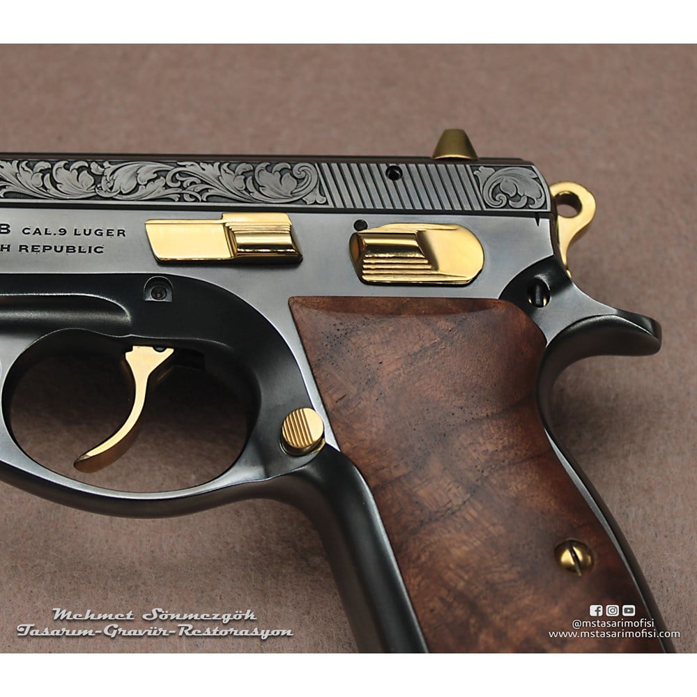 CZ 75 Gravür // Yanaklar Gravür,Parlak Füme