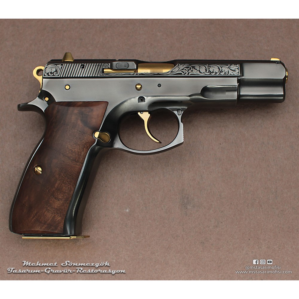 CZ 75 Gravür // Yanaklar Gravür,Parlak Füme