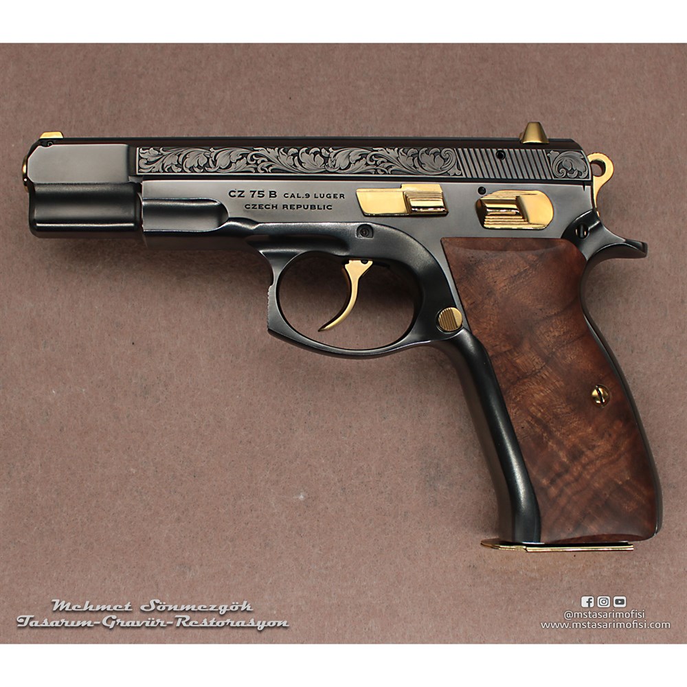 CZ 75 Gravür // Yanaklar Gravür,Parlak Füme