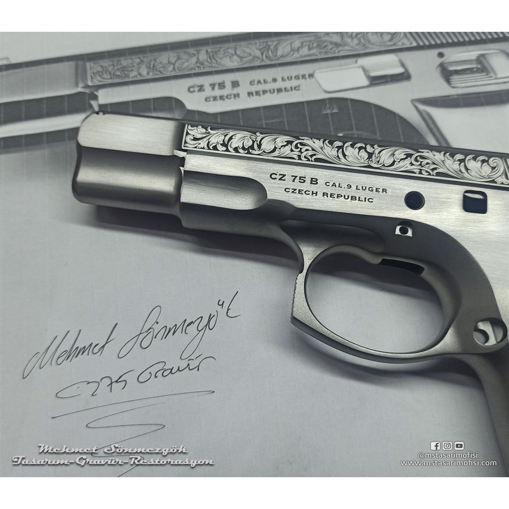 CZ 75 Gravür // Yanaklar Gravür,Parlak Füme