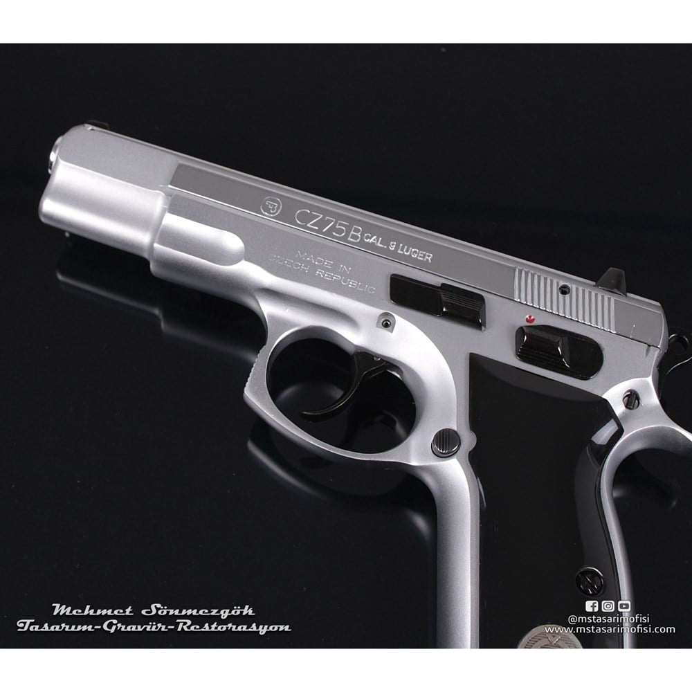 CZ75B Kaplama // Beyaz Krom,Yanaklar Parlak 2