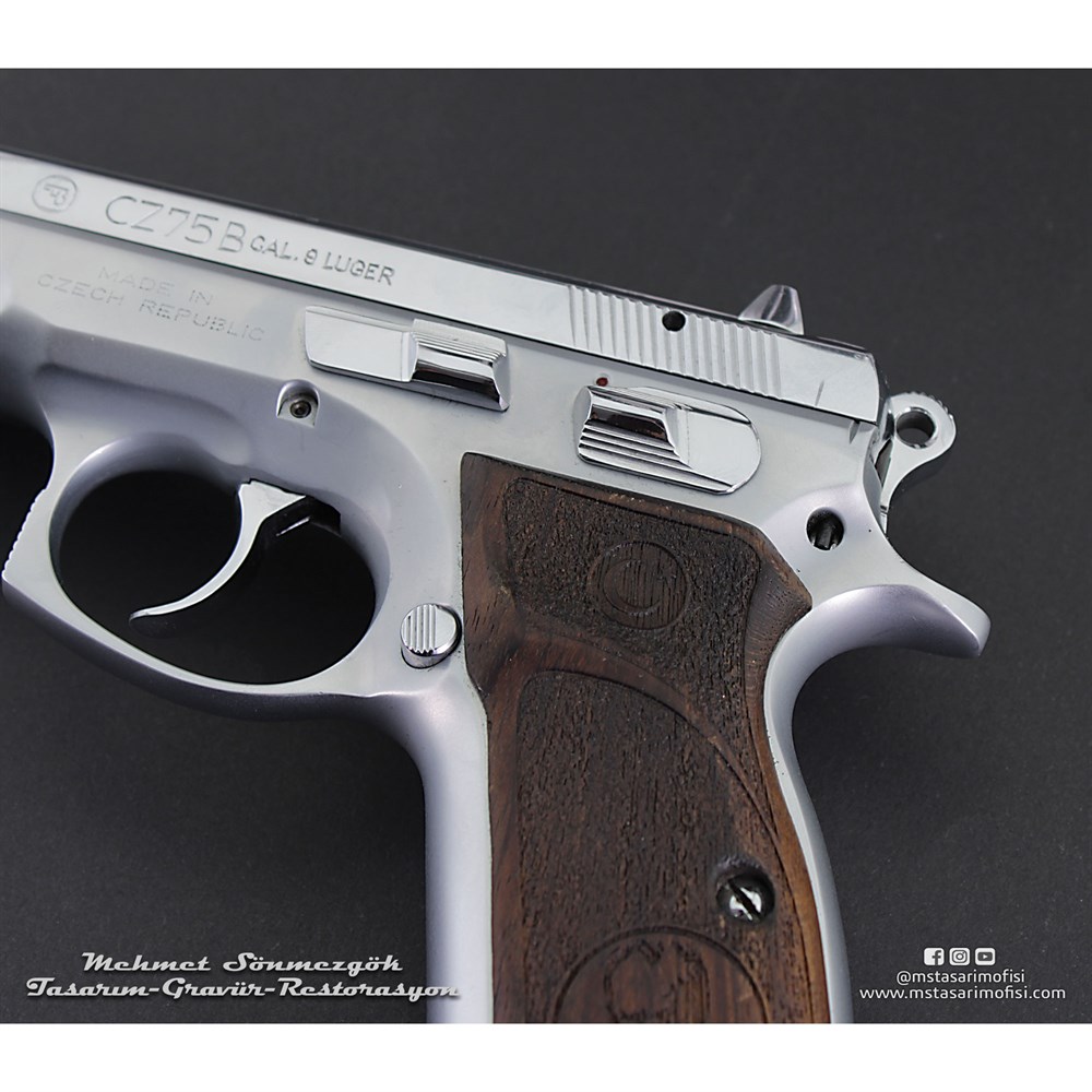CZ75B Kaplama // Beyaz Krom,Yanaklar Parlak