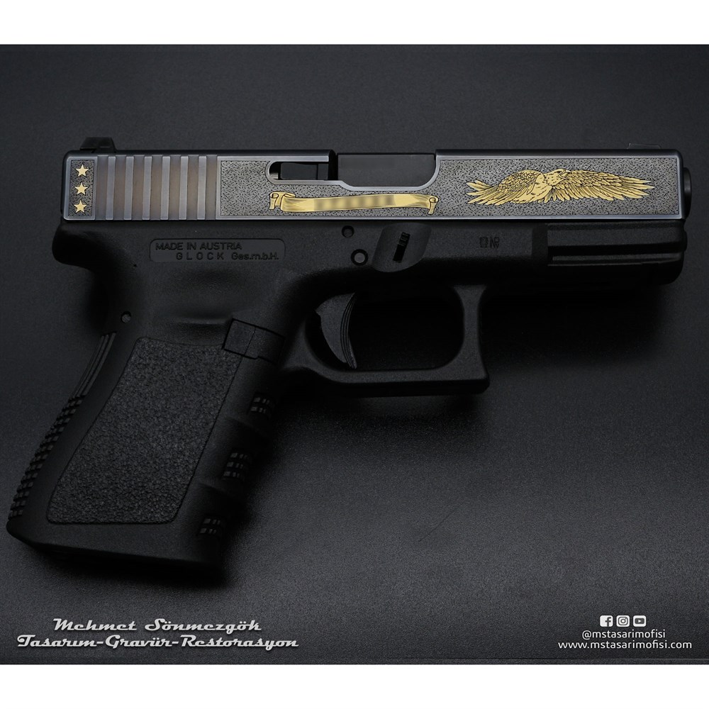 Glock 19 Gravür // Kartal Border,Özel Tasarım