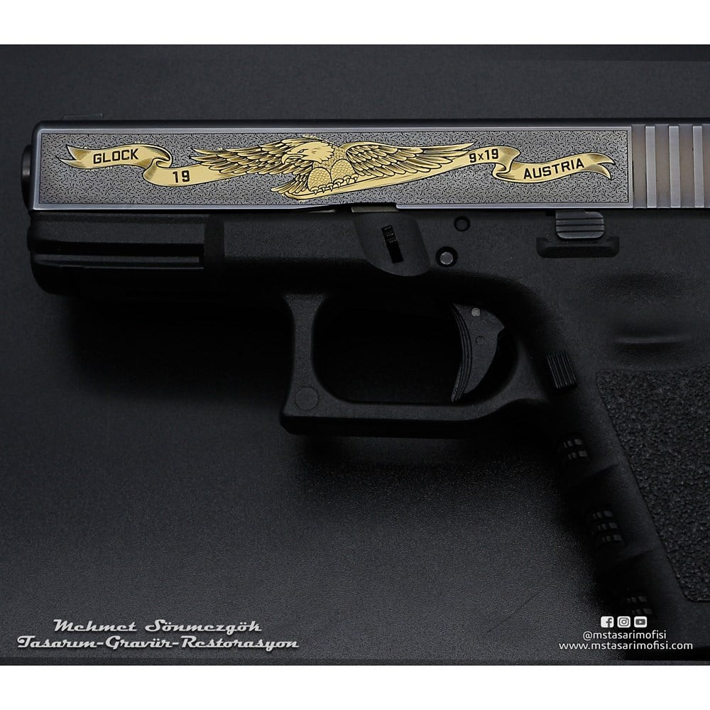 Glock 19 Gravür // Kartal Border,Özel Tasarım