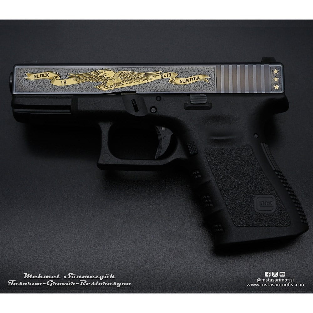 Glock 19 Gravür // Kartal Border,Özel Tasarım