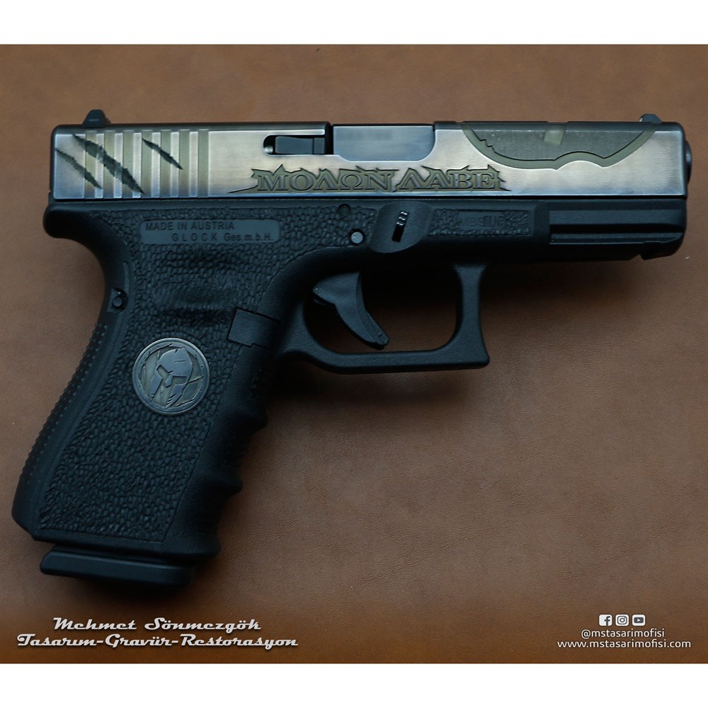 Glock 19 Gravür // Molon Labe (Kılınç İzli)