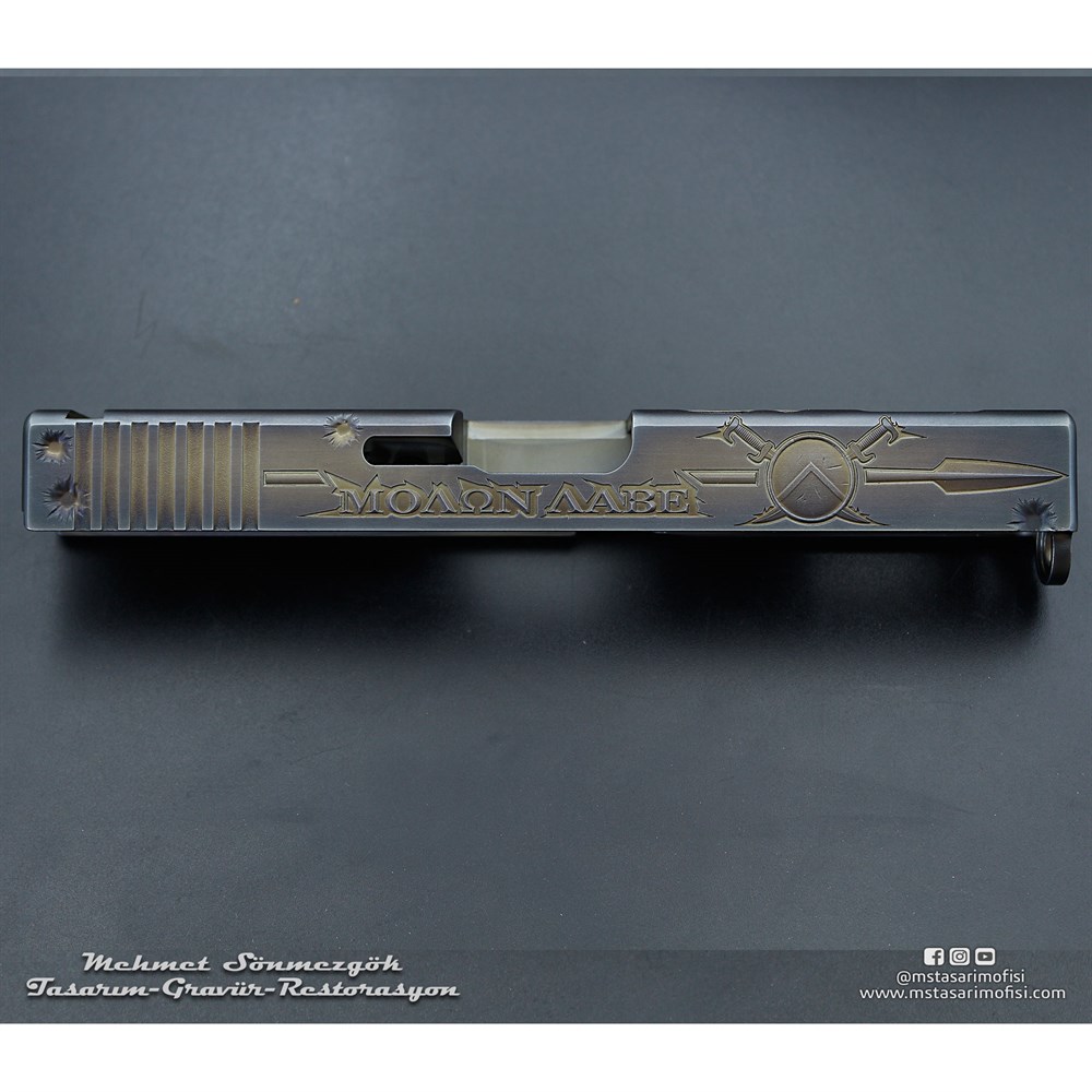 Glock 19 Gravür // Molon Labe (Mızraklı)
