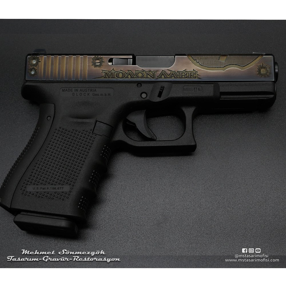 Glock 19 Gravür // Molon Labe,Mermi Delikli