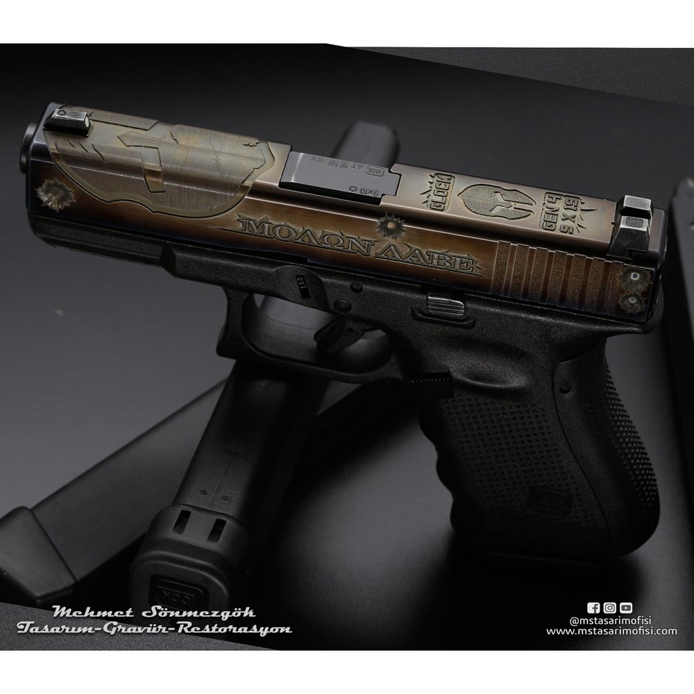 Glock 19 Gravür // Molon Labe,Mermi Delikli