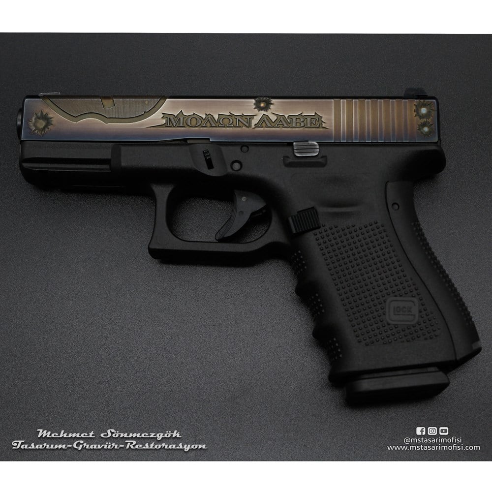 Glock 19 Gravür // Molon Labe,Mermi Delikli