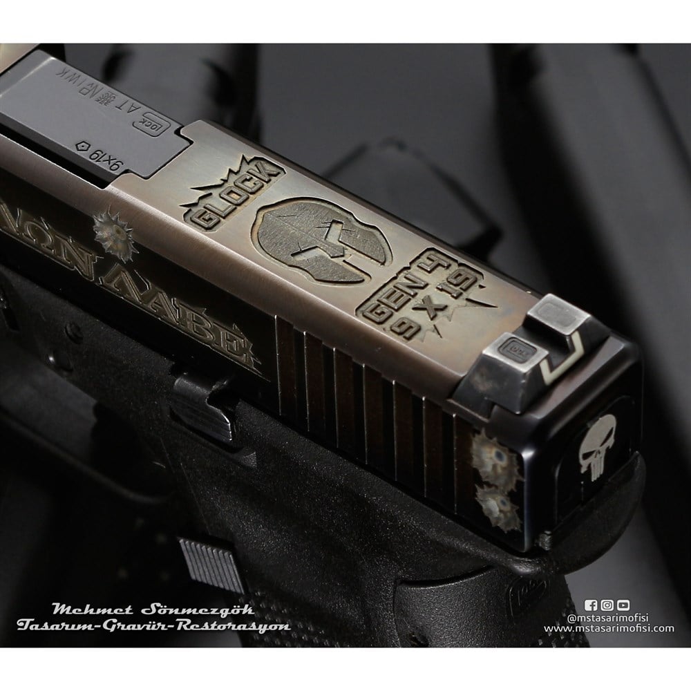 Glock 19 Gravür // Molon Labe,Mermi Delikli