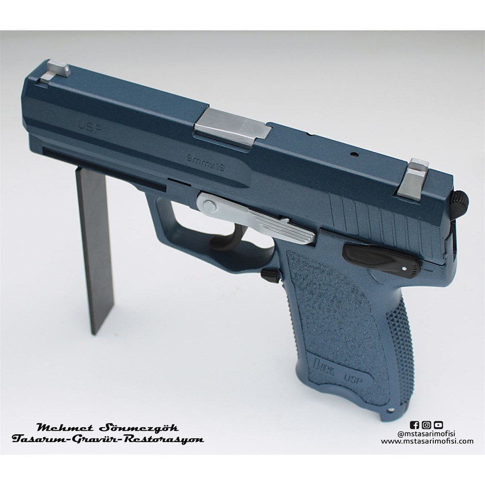 Hk USP Kaplama // Cerakote Mavi,Parçalar Beyaz